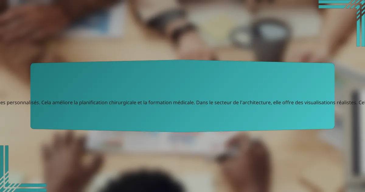Qu'est-ce que la diffusion 3D et pourquoi est-elle importante ?
La diffusion 3D est une technologie qui permet de transmettre des images et des données en trois dimensions. Elle est importante car elle améliore la visualisation des objets et des environnements. Cette technologie est utilisée dans divers secteurs comme l'architecture, la médecine et le divertissement. Par exemple, en architecture, elle permet de créer des maquettes réalistes. En médecine, elle aide à la planification chirurgicale avec des modèles anatomiques précis. De plus, la diffusion 3D facilite la collaboration à distance. Les entreprises qui adoptent cette technologie peuvent réduire les coûts de prototype et améliorer l'efficacité.